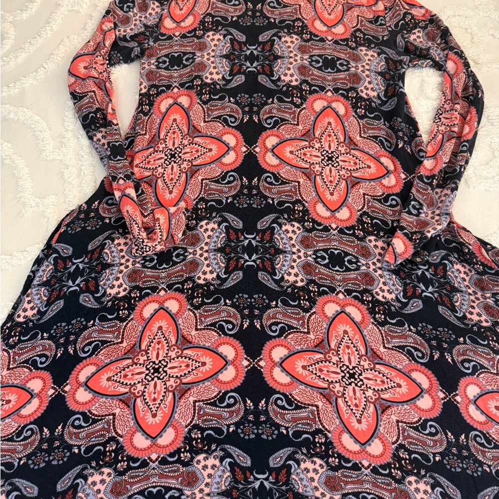 Stylish Long Sleeve Floral Dress